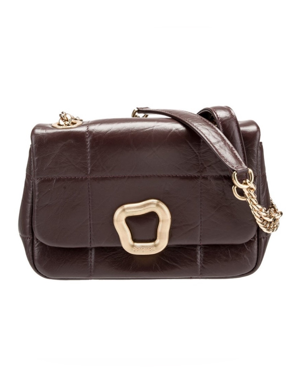 Songmont Quilted Crossbody Bag Dark Brown Quilted Leather Crossbody Bag